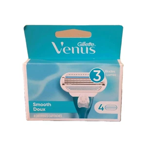 Gillette Venus Women's Smooth Doux 3 Blades 4 Refill Cartridges - Picture 1 of 2