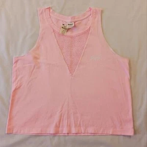 Pink Victoria's Secret Mesh Detail Tank Top Size Medium - Picture 1 of 7