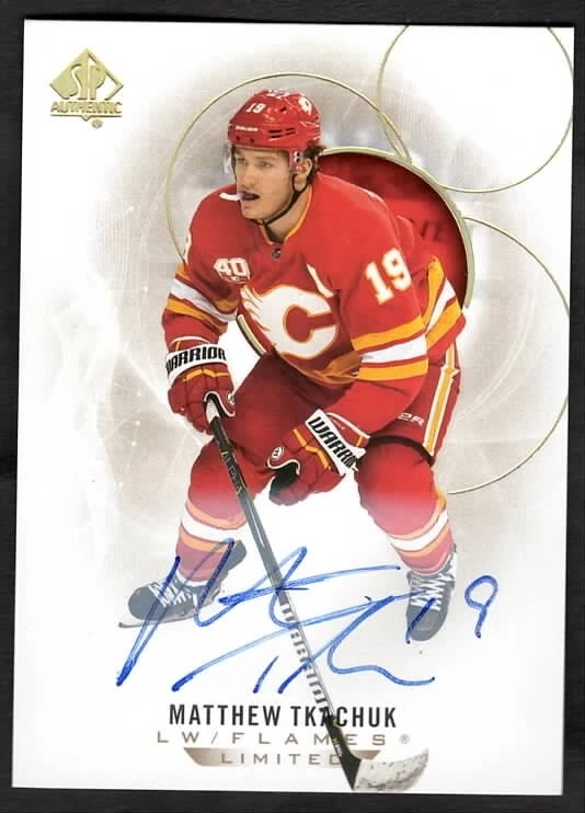 2020-21 Matthew Tkachuk Upper Deck SP Authentic Hockey On Card Auto Calgary #10 - Image 1 of 2