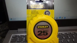 NEW Stanley Tools Tape Rule 1" x 25ft Steel Blade Plastic Case Yellow 30454 - Picture 1 of 2