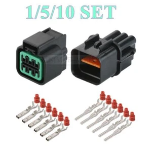 6 Pin KUM Car Headlight Male Female Connector Plug Kit For KIA Hyundai Accent - Picture 1 of 4