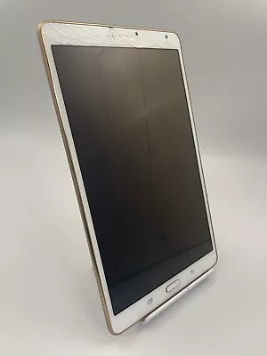 Samsung Galaxy Tab S SM-T700 White 8.4" AMOLED Android Tablet Faulty Cracked #D - Image 1 of 4