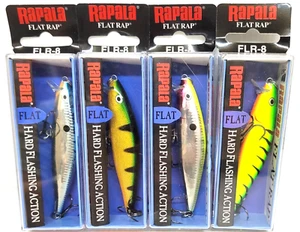 SET-RS10 4pc Rapala Flat Rap FLR-8 Flat Hard Fishing Action Fishing Lure - Picture 1 of 7