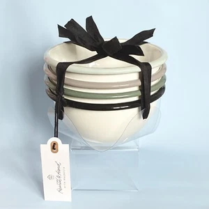 Hearth & Hand 4pk enamel bowl set Olive Green Black Sage cream rustic farmhouse - Picture 1 of 3