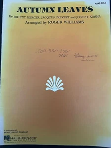 HERBSTBLÄTTER Klaviernoten Mercer Prevert Kosma Roger Williams Hal Leonard - Bild 1 von 8