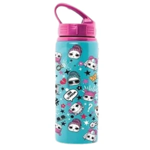 Kids 700ml Water Bottle Blue & Pink Drinking Bottle with Fun Motif - Picture 1 of 1