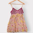 Liberty of London Target Slip Dress Size Large Colorful Floral Sheer Mink Y2K