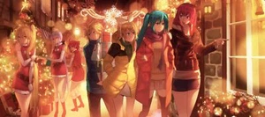 Anime christmas hatsune miku kasane teto yowane haku Playmat Gaming Mat - Picture 1 of 1