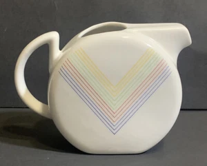 RARE MCM Rainbow CHEVRON Striped TOSCANY COLLECTION Porcelain Teapot Creamer - Picture 1 of 12