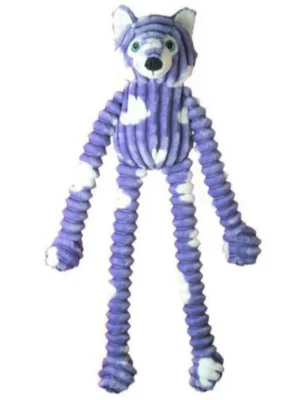 Juguete para perro patchwork acurrucado/chirrido, felpa de pierna larga 24” lobo de invierno, nuevo con etiqueta Foto 1 de 3