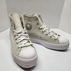 Converse Womens Chuck Taylor LIFT HI High Top Sneakers 10 Bone White - A00902 - Picture 1 of 7