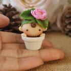 Pink Flower Child In White Terracotta Plant Pot Collectible Living Home Decor