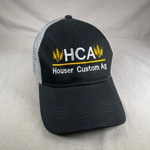 Houser Custom Ag Hat Hombres OS Negro Snapback Trucker Cap Bordado Agricultura - Imagen 1 de 11