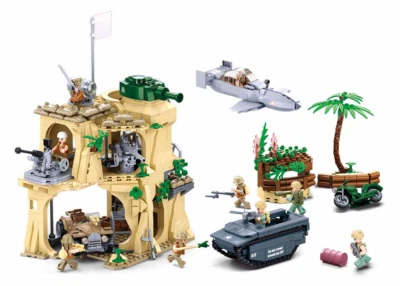 SLUBAN - WW2  Battle Of Iwo Jima - Battle Scene Building Kit - 1124 Pcs - Image 1 of 4