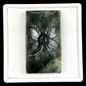 566.40 Cts Natural Rutile Quartz 72x42mm Cushion Carved Loose Untreated Gemstone - Picture 1 of 18