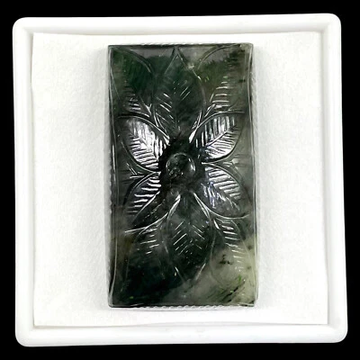 566.40 Cts Natural Rutile Quartz 72x42mm Cushion Carved Loose Untreated Gemstone - Image 1 of 4