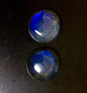 17.68cts 13mm Round Pair Unbelievable Natural Labradorite Loose Gemstone - Picture 1 of 3