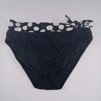 La Blanca Tie Waist Convertible Bikini Bottom Women's Size 14 Black White Swim - Image 1 of 4