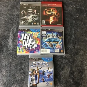 PS3 Resident Evil 5 Injustice Gods Among Us Just Dance Sports - Imagen 1 de 4