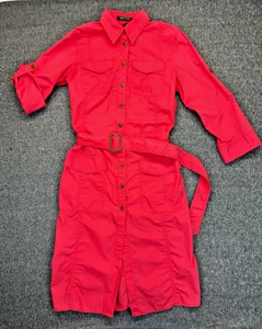 Lauren Ralph Lauren Kleid Damen 6 Rosa Gürtel Knopfleiste 3/4 Arm - Bild 1 von 12