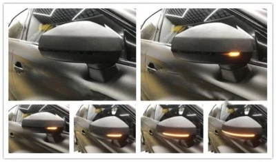 Cubiertas de espejo retrovisor ala de fibra de carbono e indicadores dinámicos para Audi A3 S3 RS3 8V 2013-2018 Foto 1 de 4