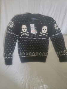 Polo Ralph Lauren Kids Sweater Skull Crossbones Size 8 - Picture 1 of 6