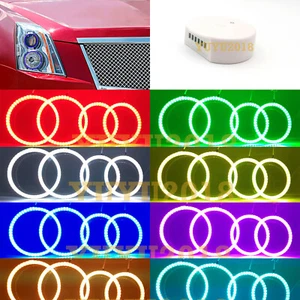Bluetooth RGB LED anillo halo para Cadillac CTS 08-12 faro halógeno lámpara DRL - Imagen 1 de 18