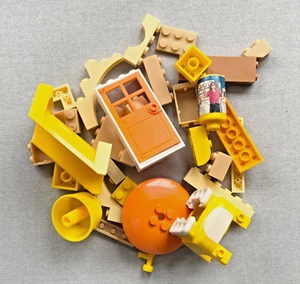 MIXED LOT OF GENERIC BUILDING BRICKS / PIECES / PARTS YELLOW ORANGE TAN DOOR - Picture 1 of 2