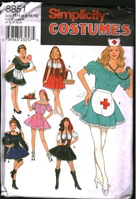 8851 Simplicity Sewing Pattern Misses Cape Skirt Apron Top Costumes Nurse Maid - Image 1 of 2