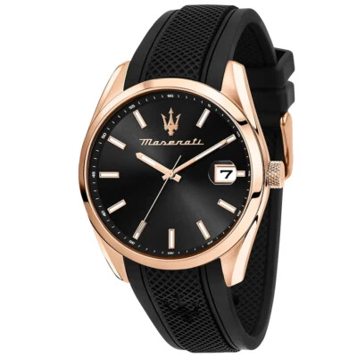 Montre Homme Maserati Attraction Caoutchouc Noir R8851151002 NEUVE ET ORIGINALE - Photo 1/4