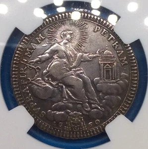 Vatican Clement XIII 1760 Doppio Giulio (Double - 2) NGC VF 30 3R - RRR ! - Picture 1 of 11