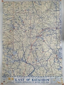 Mappa vintage East Of Katahdin Baxter State Park Maine Augustus D. Phillips & Sons - Foto 1 di 12
