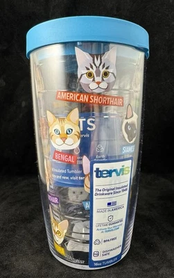 Tervis Flat Art Cat Lady USA Double Walled Insulated Tumbler Travel Cup 16 Oz - Image 1 of 4