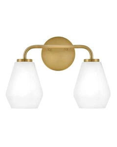 Gio 2-Light LED Bathroom Vanity Light in Lacquered Brass - Picture 1 of 1