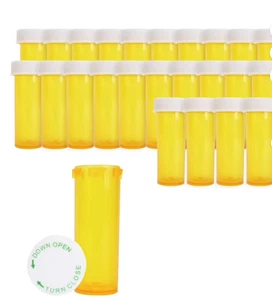 215 Pcs Empty Bottles and Caps Prescription Pharmacy Vial 13 Dram Containers NEW - Picture 1 of 7