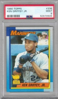 1990 Topps #336, HOFer Ken Griffey Jr., Seattle Mariners, PSA 9 — как новая - Изображение 1 из 2