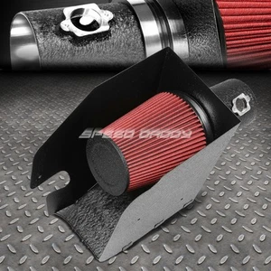 FOR 08-10 F250/F350-F550 6.4 WRINKLE FINISH AIR INTAKE ALUMINUM PIPE+HEAT SHIELD - Picture 1 of 4