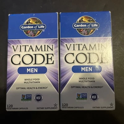 Garden of Life Vitamin Code Men 120 Vegetarian Capsules Gluten-Free 2 Boxes 9/26 - Image 1 of 2