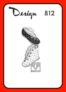 Gesteppte Ballett Slipper Muster oder Bootie S-M-L Versandhaus Design 812 Vintage 1964 - Bild 1 von 6