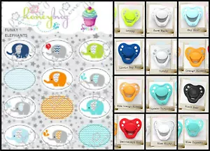 12 PACK Honeybug MAGNETIC reborn doll PACIFIER Newborn Funky ELEPHANTS sprinkles - Picture 1 of 1