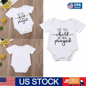 Newborn Baby Boys Girls Romper Bodysuit Short Sleeve Jumpsuit Outfit Clothes - Picture 1 of 9