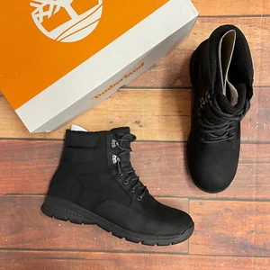 Timberland Men's Norton Ledge Black Nubuck Warm Lined Waterproof Boots A2E6T - Picture 1 of 5