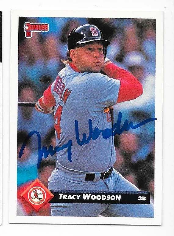 TRACY WOODSON 1993 DONRUSS AUTOGRAPHED SIGNED # 652 ST. LOUIS CARDINALS - Image 1 of 1