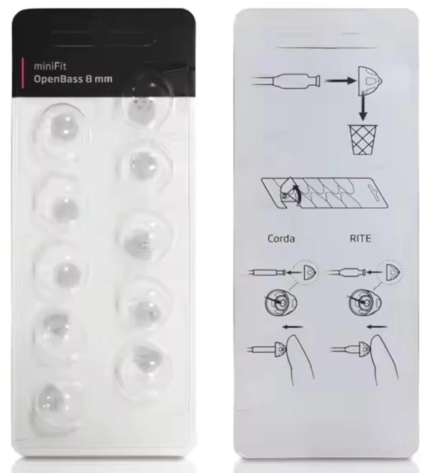 EWANTO miniFit 10er Blister 8 mm OpenBass wie Oticon Dome Kuppeln Schirmchen