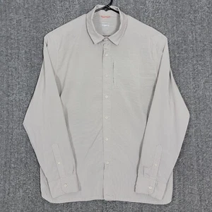 Merrell Shirt Mens XL Tan Stripe Button Up Long Sleeve Vented Hiking Fishing - Picture 1 of 17