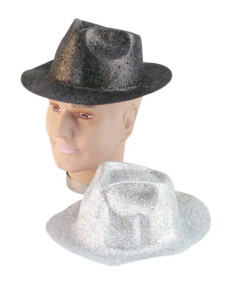 Cappello Trilby Glitterato Per Adulti Costume Da Circo Showtime Accessorio Nuovo - Immagine 1 di 1
