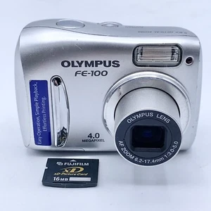 Olympus FE-100 4.0MP Kompakt Digitalkamera Silber mit XD Karte getestet funktioniert - Bild 1 von 14
