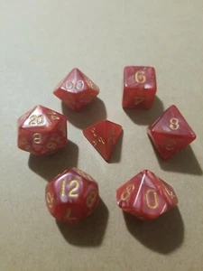 Polyhedral Gaming 7-teiliges Würfelset Tangerinenwirbel; DnD, Rollenspiel, KOSTENLOSER VERSAND - Bild 1 von 2