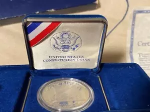 1987 - US Mint Constitution Proof Silber Dollar Gedenkmünze, reduziert um 31 $ - Bild 1 von 21