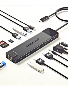 Lemorele 13 in 1 USB C Docking Station Dual Monitor,USB C Dock USB C Hub... - Picture 1 of 7